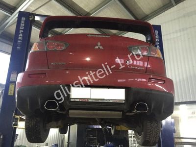 Установка спортивной выхлопной системы Mitsubishi Lancer X